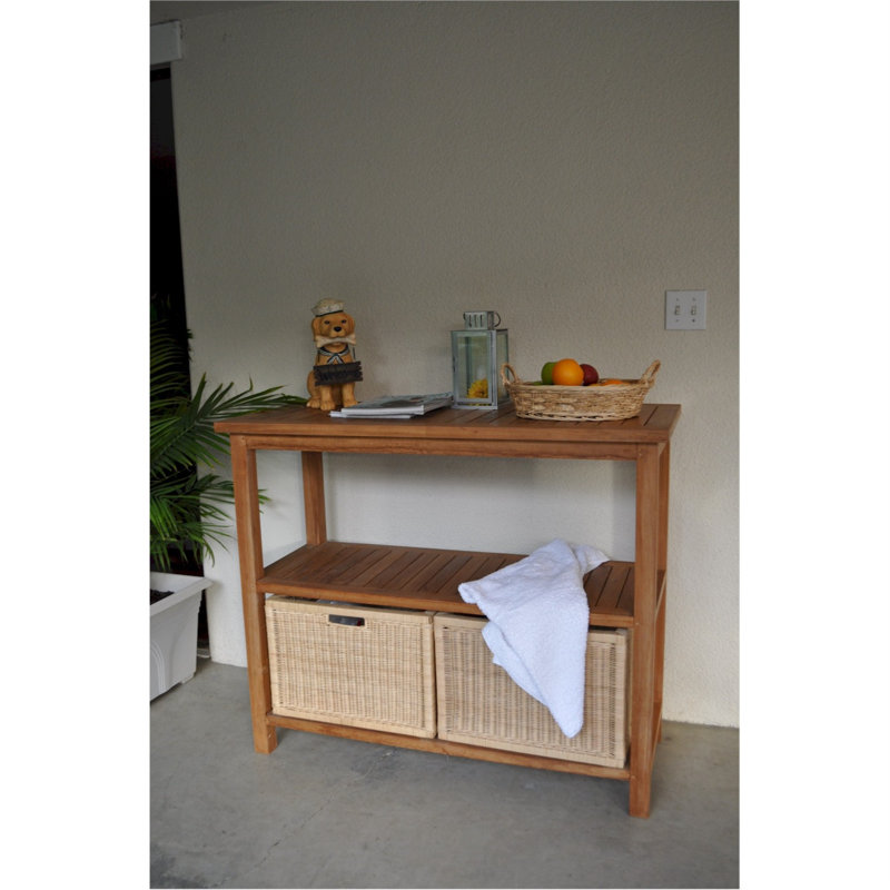 TOWEL CONSOLE TABLE. (4-WICKER BASKETS WIC-4720 OPTIONAL)