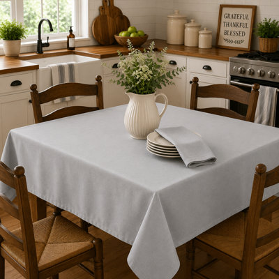 52"x52" Sq. White Tablecloth