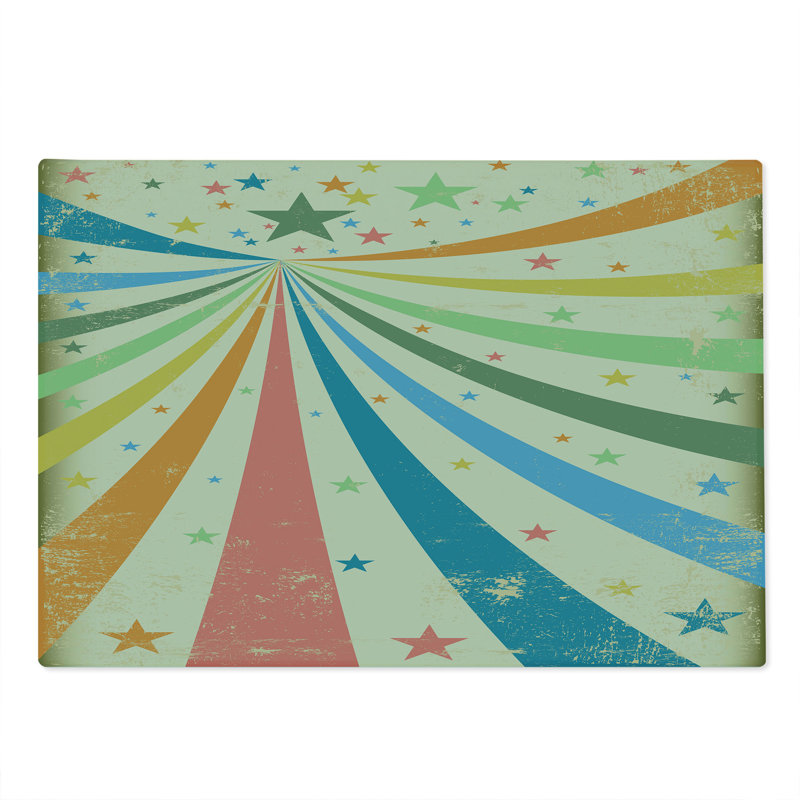 Ambesonne Circus Cutting Board Large Size Rainbow Background Print Multicolor