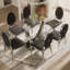 Ensemble de table de salle à manger rectangulaire en verre trempé avec fauteuil Luxtry-1229182857-1229182860-1232939022