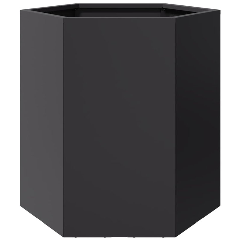 Alivya Metal Elevated Planter, 17.72" H x 18.11" W x 15.75" D, Black