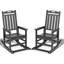 Ensemble de 2 chaises berçantes d'extérieur Hdpe-821586054