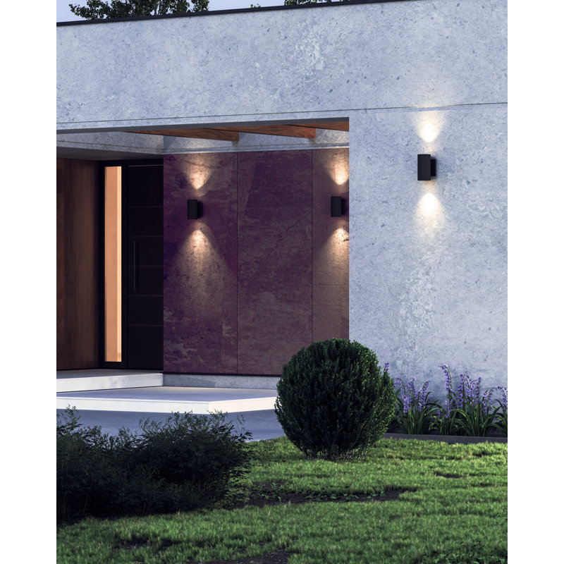 Nordic 2 - Light LED Flush Mounted Sconce, 7" H x 4.63" W x 3.38" D, Black, 20 W