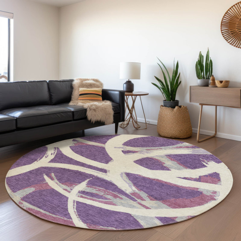 Tapis intérieur / extérieur mauve Aloura , 2 pi 6 po x 3 pi 10 po