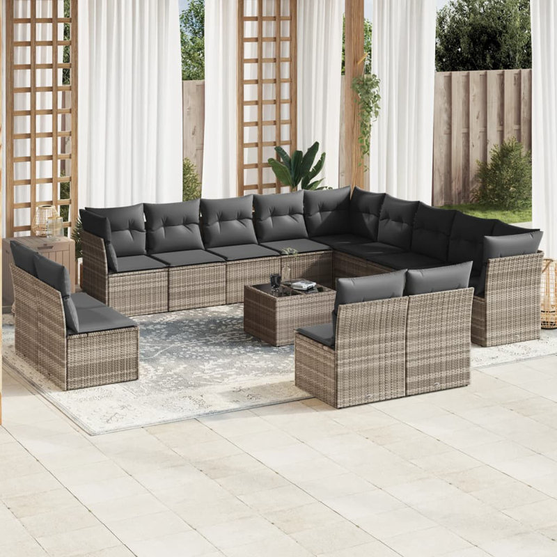 Vidaxl Garden Sofa Set Light Grey