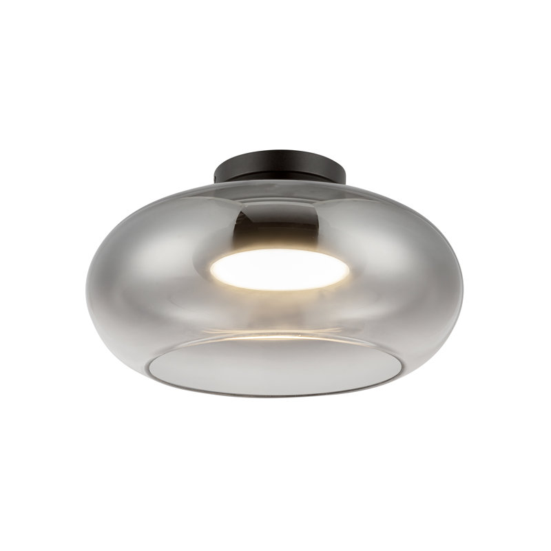 Trinity Glass LED Semi Flush Mount, Smoked