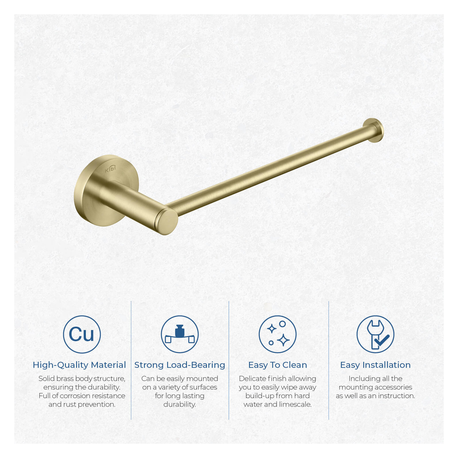 Circular 10'' Towel Bar, Brush Gold 
