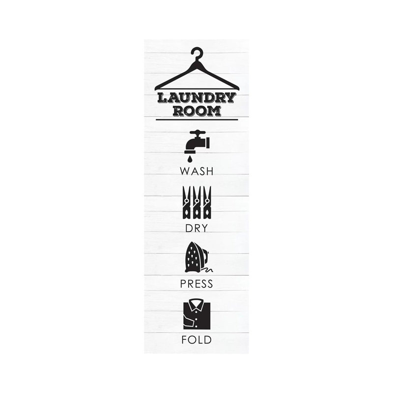 Laundry Shiplap V by Melody Hogan - Wrapped Canvas Panoramic Print, 30.48 cm H x 91.44 cm W x 1.91 cm D