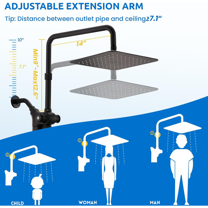 Dual Shower Heads Combo, Black