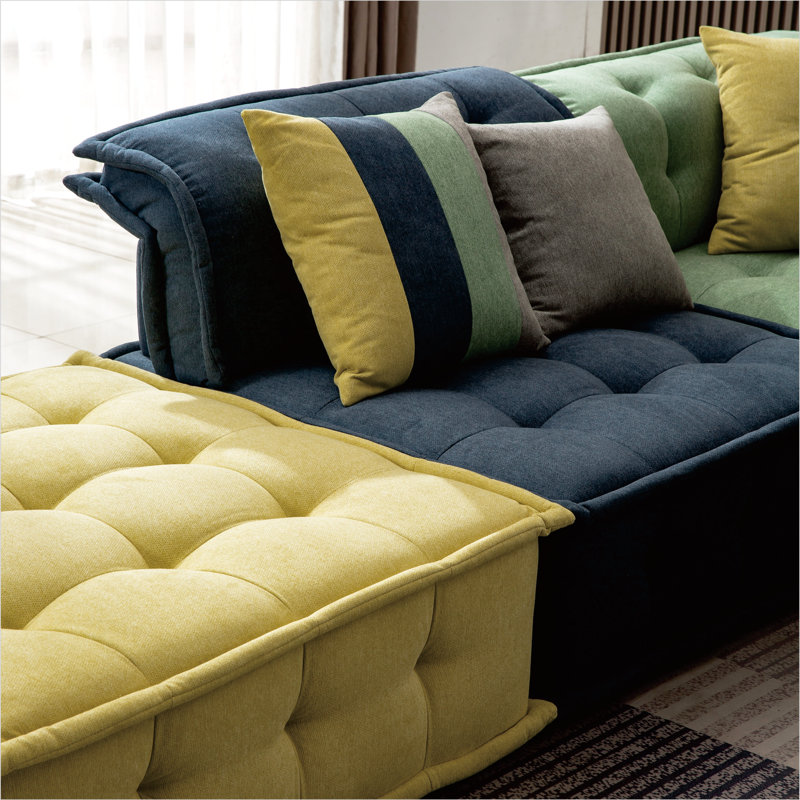 Upholstered L-Shaped Sectional Reversible
