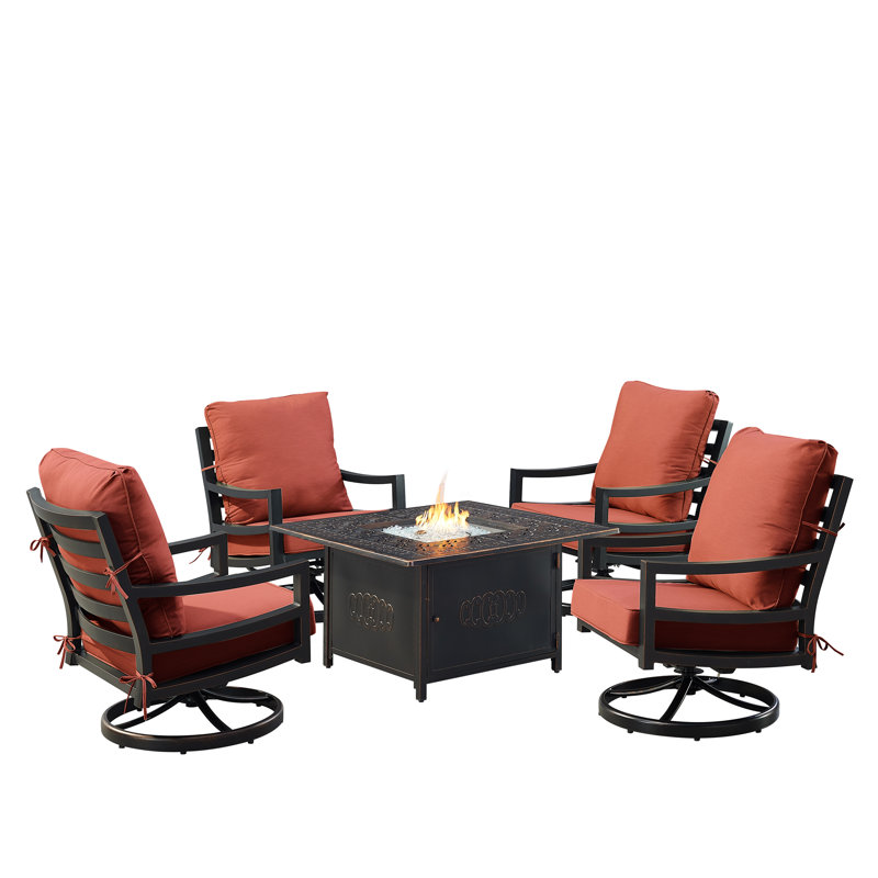 Desaray Outdoor 6 - Piece Conversation Set, Red