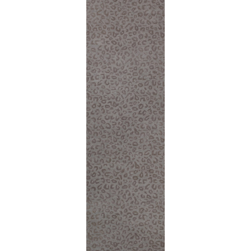 Leopardess Taupe Hand-Tufted Responsible Wool Rug, Runner 2'6" x 8'