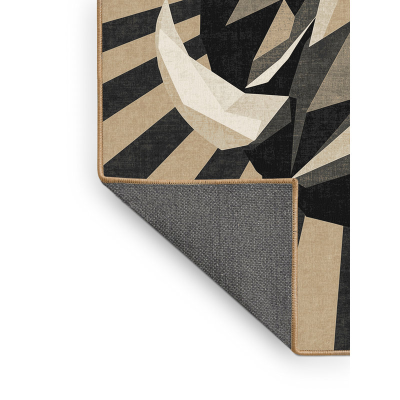 Tapis à motif géométrique gris moelleux doux, 3 x 5