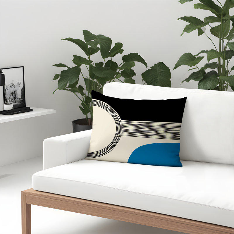Housse et insert de coussin rectangulaire intérieur / extérieur Cassie, Turquoise, H 18 po x l 25 po
