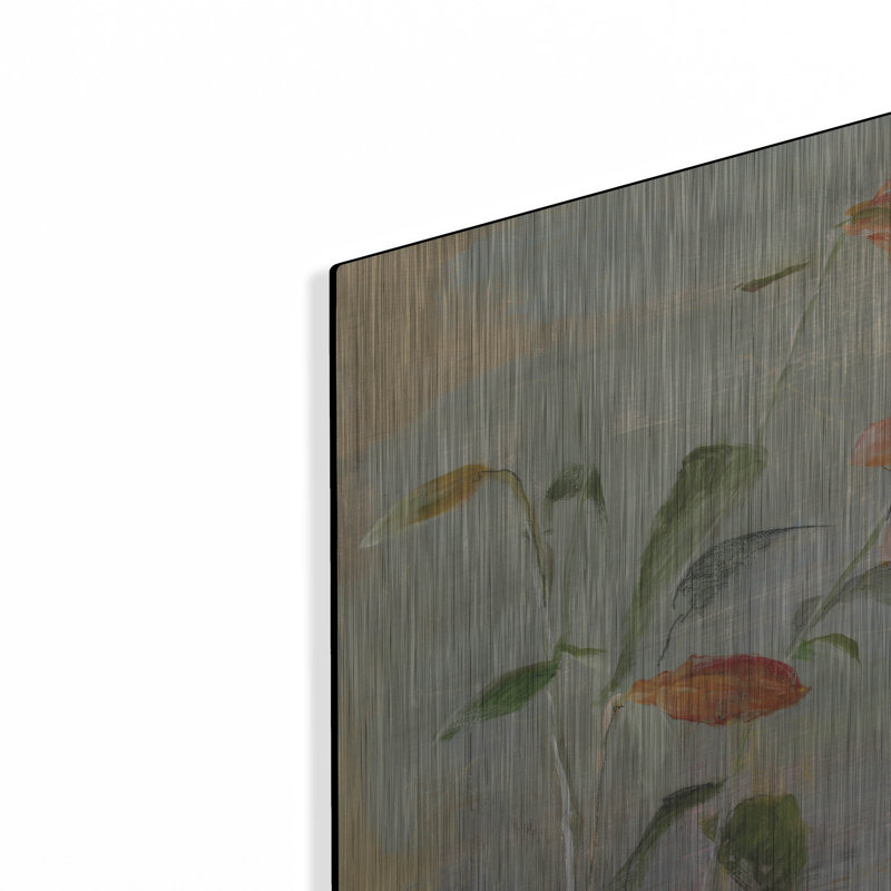 Art mural en métal Winston Porter «Contemporary Lilies 1» par Danhui Nai, H 12 po x l 12 po