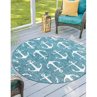 Glidden Rectangle Geometric Polypropylene Plastic Rug