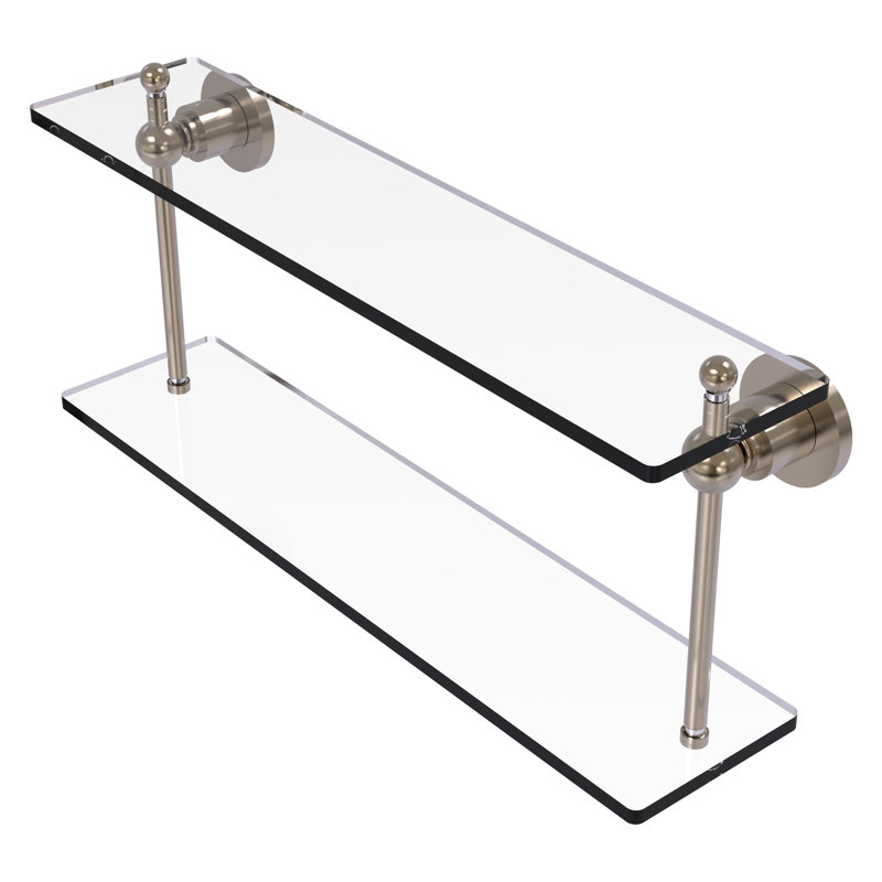 Lera 2 Piece Tiered Shelf, 22" W x 12" H, Antique Pewter