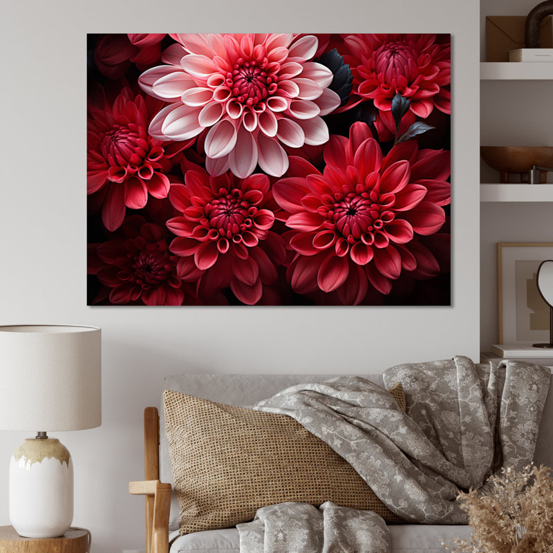 " Mums Enchanting Mums Black ", 34" H x 44" W, Gold Picture Framed