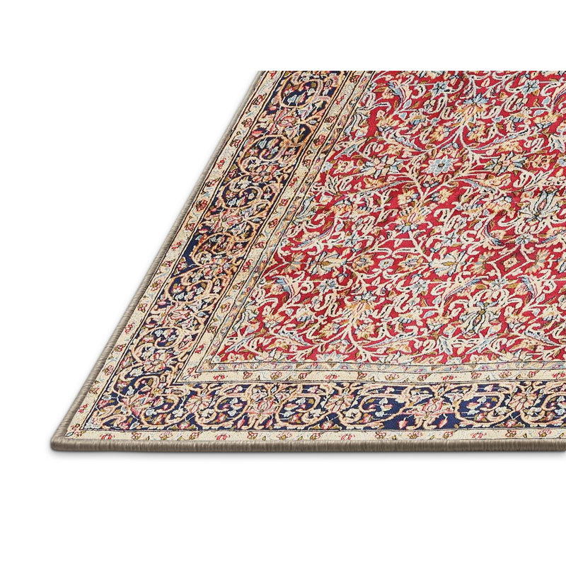 Tapis traditionnel rouge / noir, Rectangle 2 pi x 4 pi