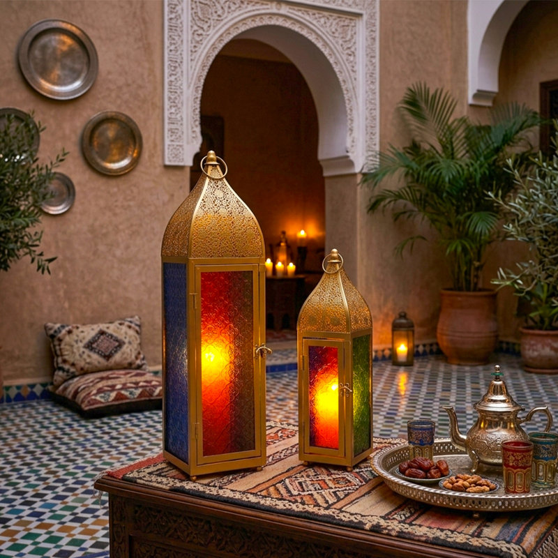 58 cm H Tabletop Lantern Holder with Candle Included