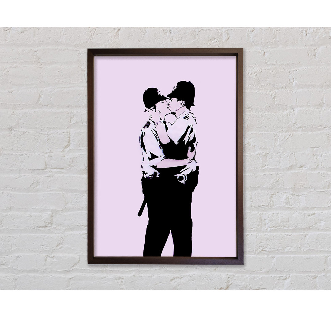 Kissing Coppers Pink - Einzelner Bilderrahmen Kunstdrucke auf Leinwand