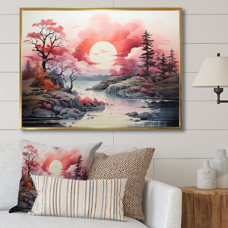 " Rural Escape I ", Gold Floater Framed, 34" H x 44" W x 1.5" D