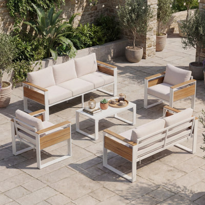 5-Person Aluminum Patio Sectional Conversation Set