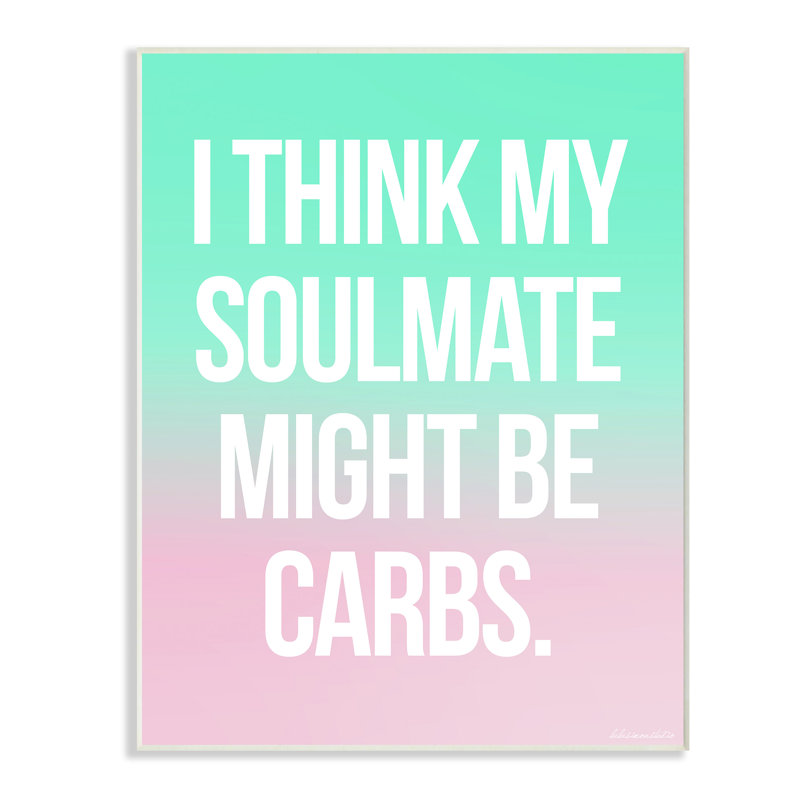 «Carb Soulmate Humor», art mural sur toile par House of Lulu, 10 po x 15 po, Plaque murale