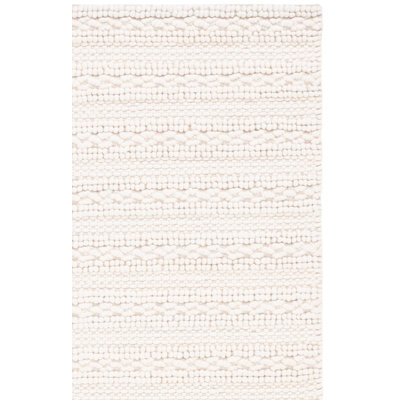 Natura Hand Loomed Wool/Cotton Solid Color Rug in Ivory