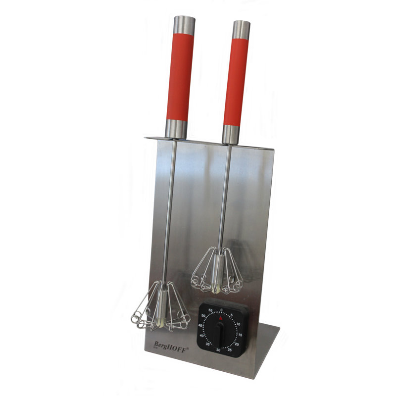 BergHOFF 3-Piece Whisk Set with Free Timer, Red