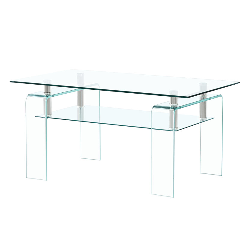 Table basse de salon en verre transparent Modern