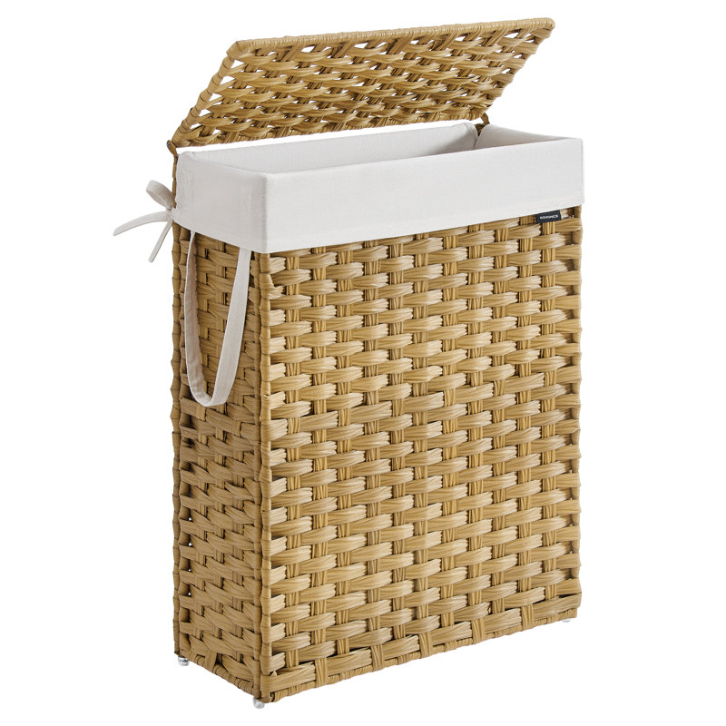 Wood Laundry Hamper with Handles, Goose Yellow