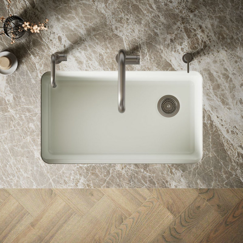 Évier de cuisine encastré à simple cuve avec accessoires Riverby 33 po x 22 po x 9-5 / 8 po Riverby, Dune