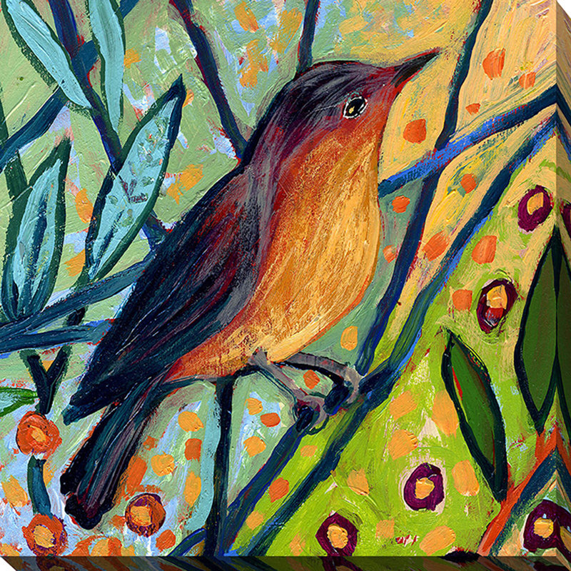 « oiseau ii », reproduction d’art sur toile tendue, H 36 po x l 36 po x P 1,5 po