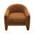 Esly Upholstered Modern Curved Rusted Orange Boucle Barrel Accent Chair-1466543504