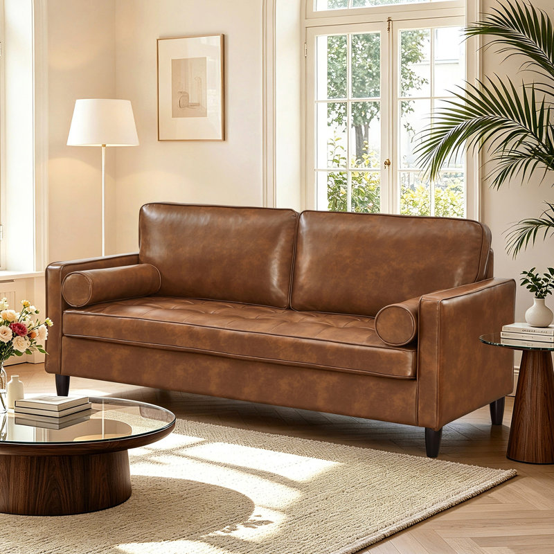 Canapé 3 places Classic, Brown Faux Leather