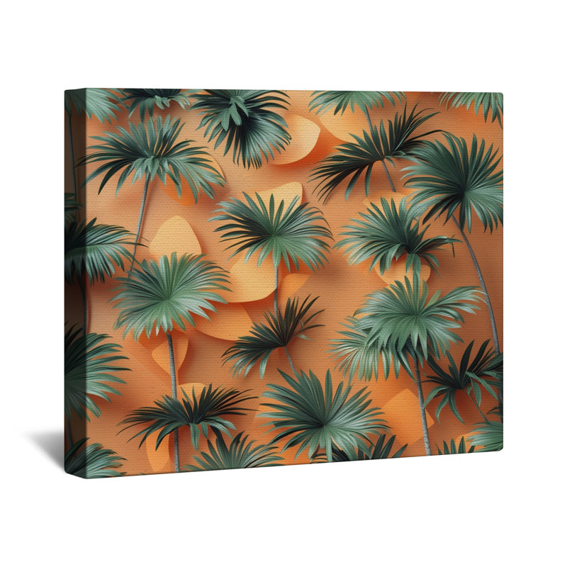 Tropical Palm Leaves Canvas Gallery Wrap in Many Sizes, 32 po x 32 po
