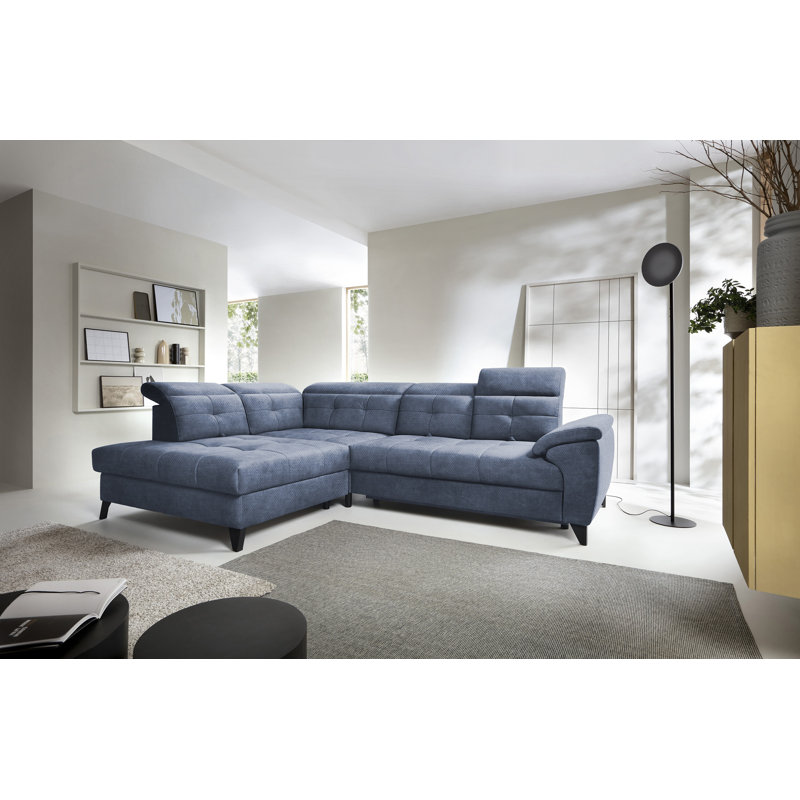 Mukhran 5 Seater Sofa Bed, Blue, Left Hand Facing