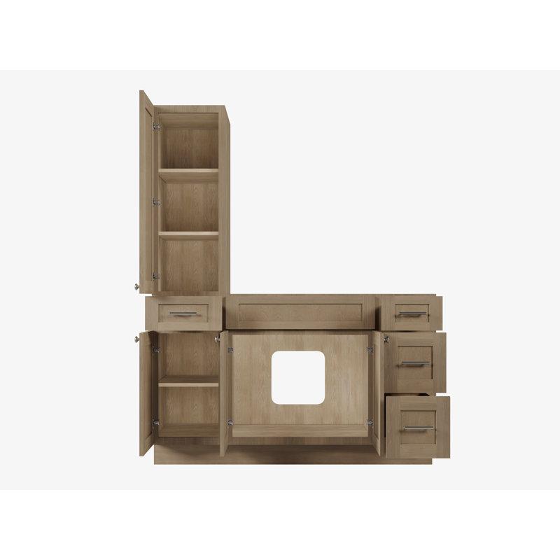 Meuble-lavabo simple 57 po Disar, Chêne naturel