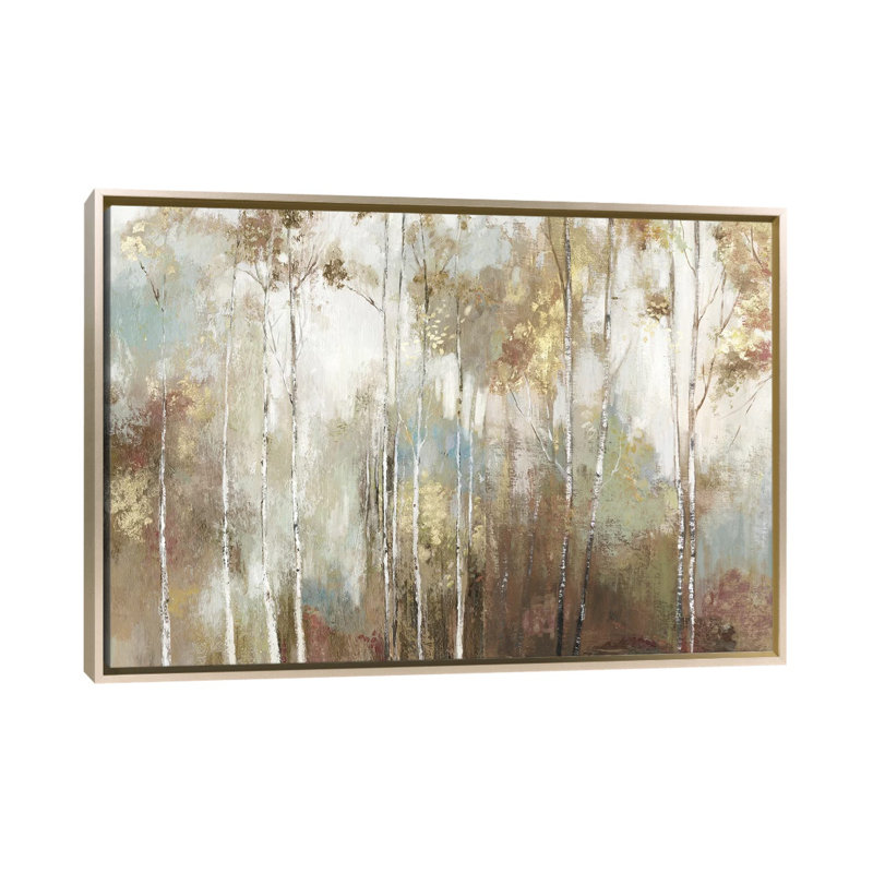«Fine Birch III», reproduction sur toile par Allison Pearce, Encadrement champagne, H 26 po x l 40 po x P 1,5 po