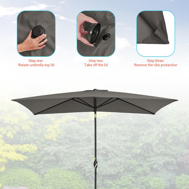 Parasol de 120 po Dorane, Gris