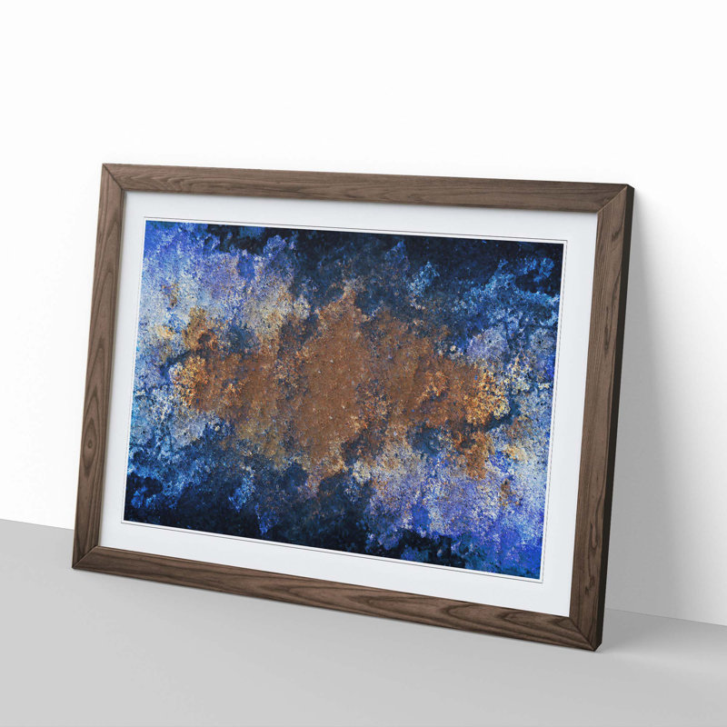 Utopia of Life in Abstract - Picture Frame Painting Print, 48cm H x 65cm W x 2cm D, Walnut Framed