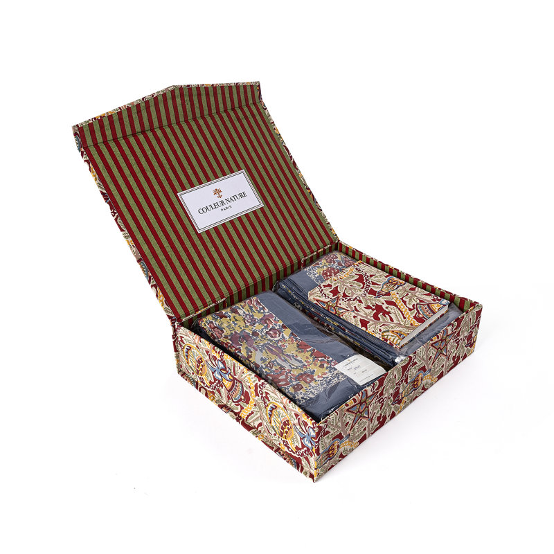 Boîte-cadeau Noel - rouge et vert - 12,5 po x 9,5 po x 3 po