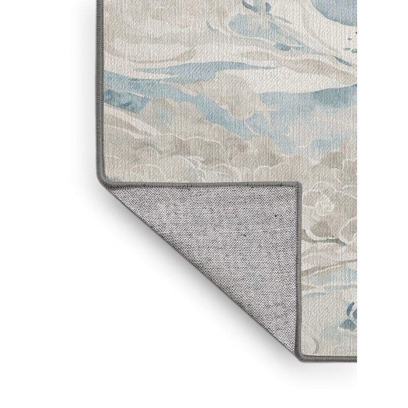 Tapis gris lavable à la machine, Rond 4 pi