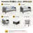 Lovall Wood Premium All-Weather Wicker 7 - Person Patio Conversation Set with Cushions-2091458877