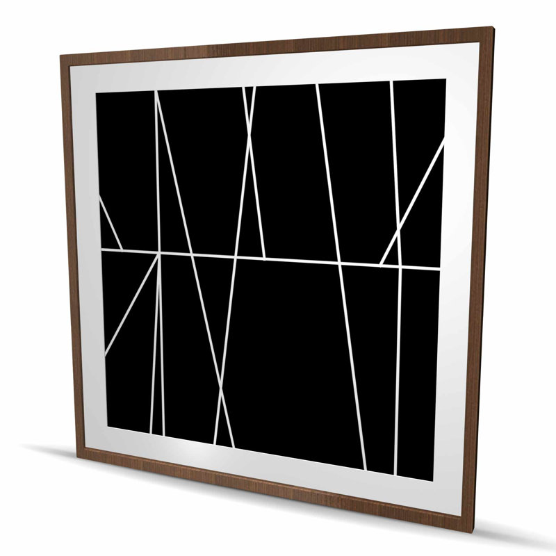«White Stripes» sur fond noir - Formes, reproduction encadrée