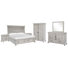 King Panel Storage Bed 2 Nightstands Drawer Dresser With Landscape Mirror And Armoire