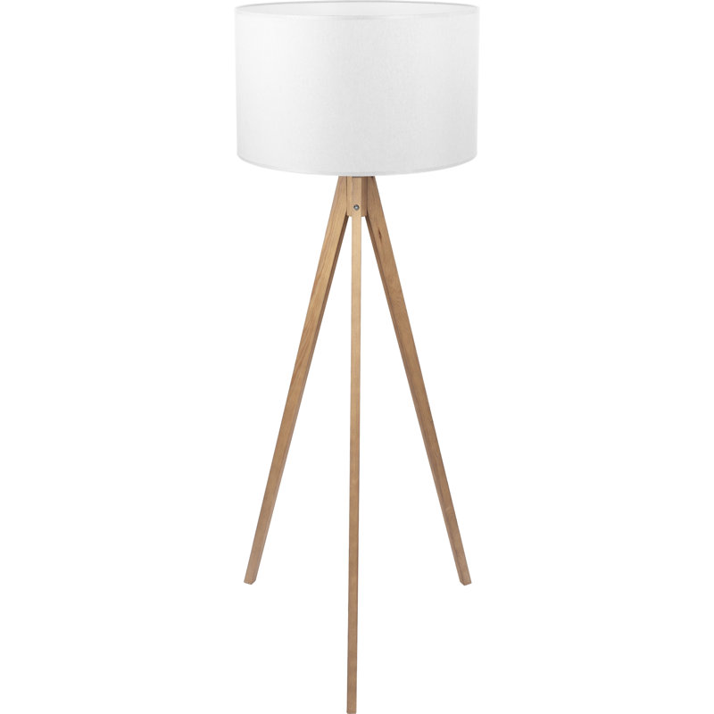 Averee 145cm Wood Tripod Floor Lamp, White