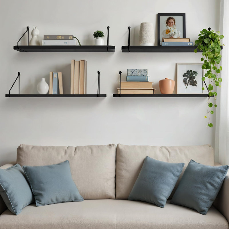 5.9"D x 24"W Floating Shelves for Wall,Bookshelf Organizers,Set of 2