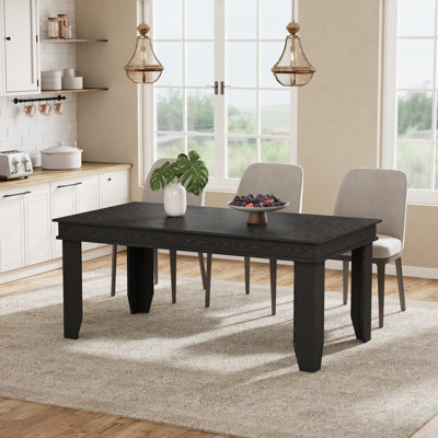 Farmhouse Dining Table for 4-6 People, 63 Inch Long Kitchen Table with Wooden Sturdy Frame, 5 ft Large Rectangular Dinner Table for Dining Room Kitchen